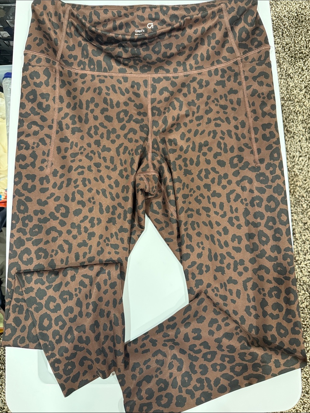 GAP Brown and Black Leopard Print Leggings Ankle length